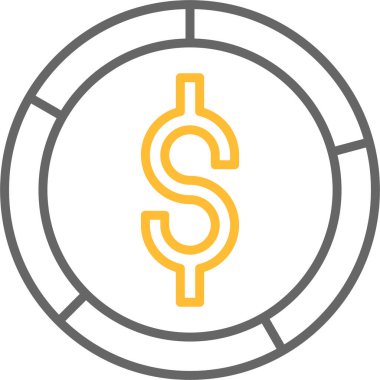 Dolar simgesi. Web için para vektör simgelerinin basit illüstrasyonu