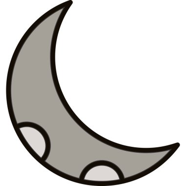 Gece Ay ikonu. Gece vektörünün basit tasarımı