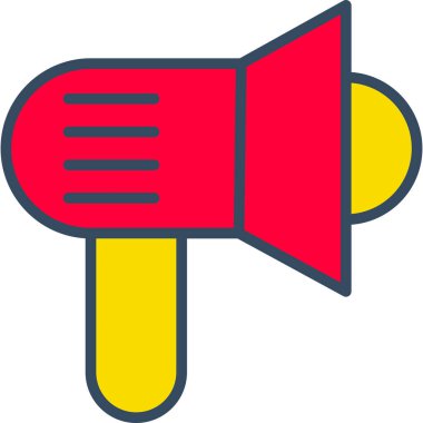 Gürültülü Sözcü Basit Vektör Simgesi İllüstrasyonu