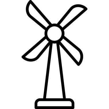Rüzgar türbini simgesi, basit tarzı