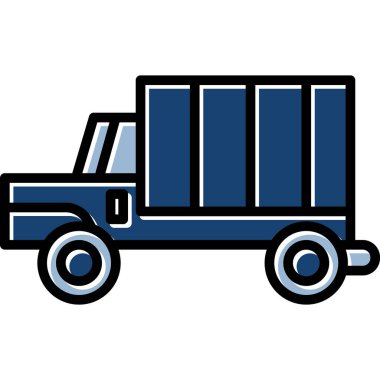 kargo taşıma simgesi. Beyaz arkaplanda izole edilmiş kargo kamyonu vektör simgesi rengi