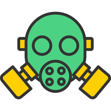 gaz maskesi ikon vektör illüstrasyonu