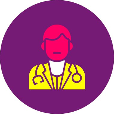 Doktor. Web simgesi basit illüstrasyon