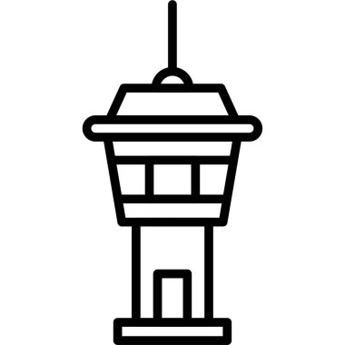 Şehir kulesi ikonu. Beyaz arkaplanda izole edilmiş web tasarımı için şehir kule ikonu