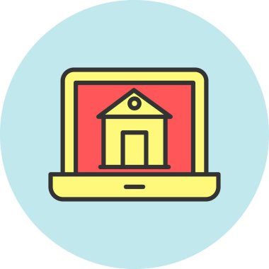 Bilgisayar. Web simgesi basit illüstrasyon