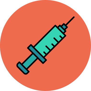 Şırınga Basit Vektör Simgesi İllüstrasyonu