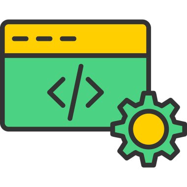 Kodlama geliştirme yazılım simgesi