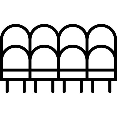 Çit simgesi. Çit vektör simgesi web için anahat çizimi