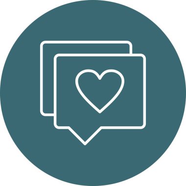 Aşk kalp ikonunun vektör illüstrasyonu