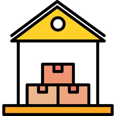 Ev kutusunun simgesi. taslak ev kutusu vektör rengi düz izole