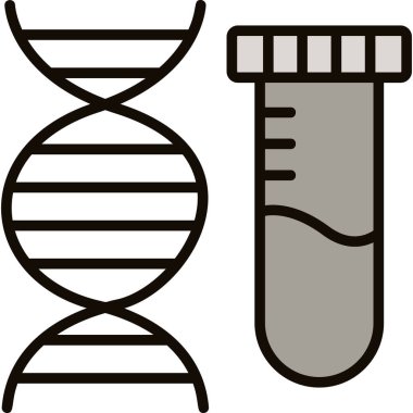 DNA test simgesi. Web tasarımı için genetik DNA vektör simgesinin özeti