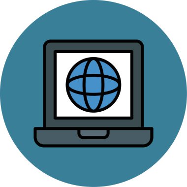 İnternet vektör renk simgesi