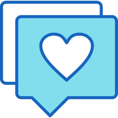 Love Heart mesaj ikonu. Dolu tasarım biçimi