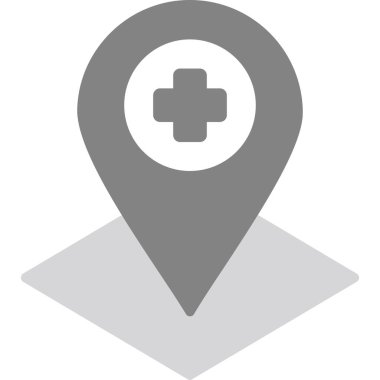 Hastane haritası işaretleyici vektör simgesi
