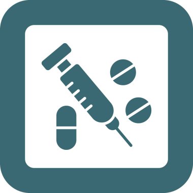 Şırınga simgesinin vektör illüstrasyonu