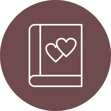 Aşk kitabı. Web simgesi vektör illüstrasyonu