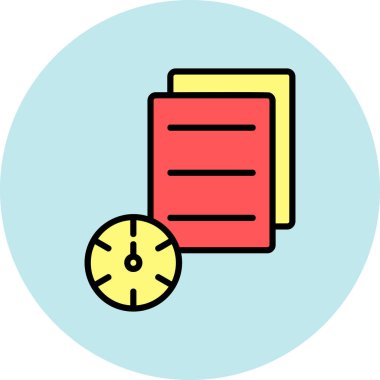 Bir saat simgesinin vektör illüstrasyonu