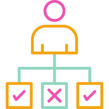 karar alma renk ikonu vektör illüstrasyonu