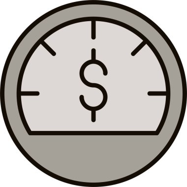 Para dolar para simgesi dosya ana hatları biçiminde