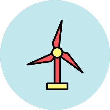 Yel değirmeni ikonu vektör illüstrasyonu