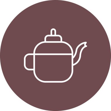 Çaydanlık. Web simgesi basit illüstrasyon