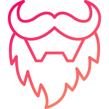 Bir sakalın kırmızı ve beyaz ikonunun vektör çizimi