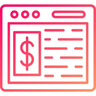 Dolar. Web simgesi basit illüstrasyon