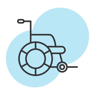 Tekerlekli sandalye Basit Vektör Simgesi İllüstrasyonu