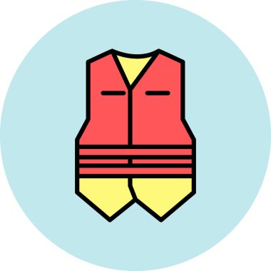 Güvenlik yeleği simgesi. vektör illüstrasyonu