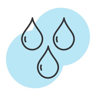 Su damlaları ikon. İnce çizgi tasarımı. vektör illüstrasyonu.