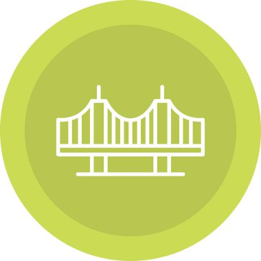 Köprü düz simgesi, vektör illüstrasyonu