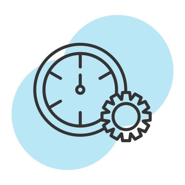 Zaman dişlisi saat simgesi vektör illüstrasyon tasarımı