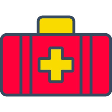 İlk Yardım Kutusu simgesi, vektör illüstrasyonu