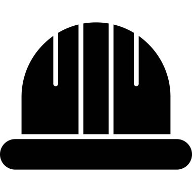 Kask vektör simgesi. düz biçim siyah bir semboldür, yuvarlak açılar, beyaz arkaplan.