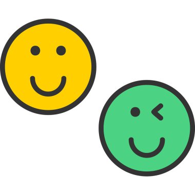 Web ve mobil uygulaması tasarımı, Emoji logo kavramı için beyaz arka plan üzerinde izole Emoji simge vektör