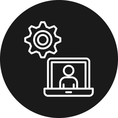 Dizüstü bilgisayar simgesi vektör çizimi