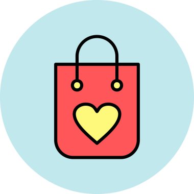 çanta alışveriş poşeti simgesi - taslak biçimi