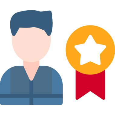 rozet vektörü düz renk simgesi