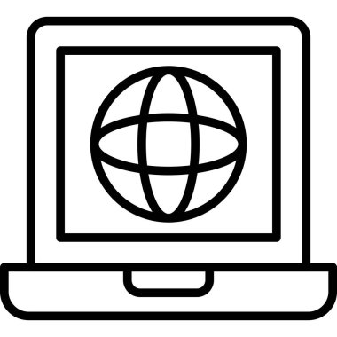 - İnternet. Web simgesi basit tasarım