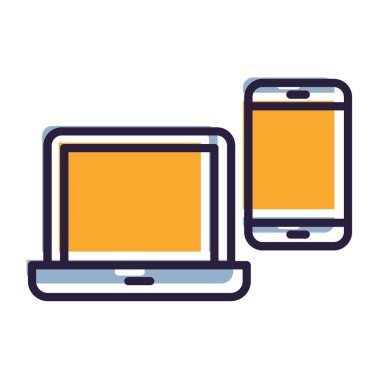 Elektronik aygıtlı akıllı telefon vektör illüstrasyon tasarımı