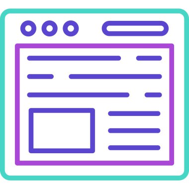 Tarayıcı. Web simgesi basit illüstrasyon