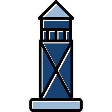 Deniz feneri. Web simgesi basit illüstrasyon