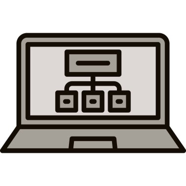 Dizüstü bilgisayar simgesi vektör çizimi