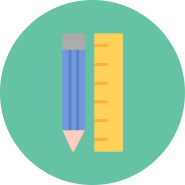 kalem düz vektör simgesi