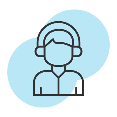 Müşteri hizmetleri ikonu. İnce çizgi çizimi. vektör izole.