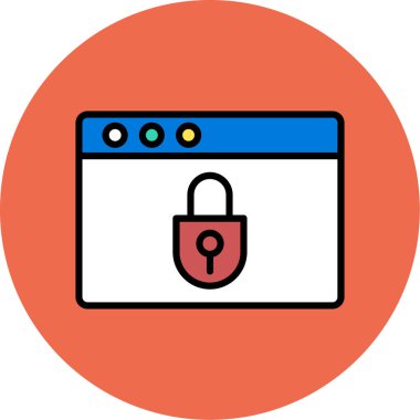 İnternet güvenlik kilidi simgesi. vektör illüstrasyonu