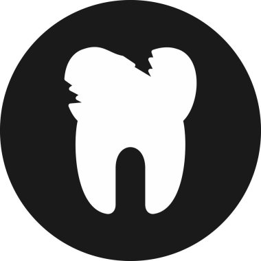 Bir diş simgesinin vektör illüstrasyonu