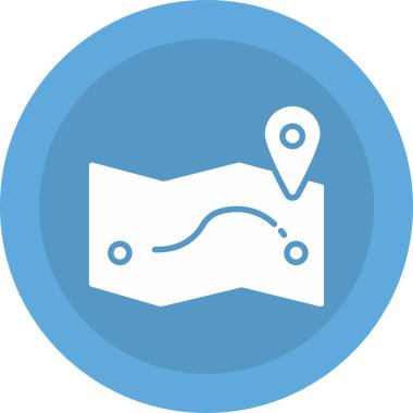map pin location icon in filled outline style