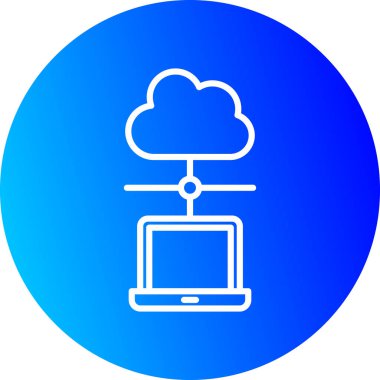 bulut hesaplama simgesi, vektör illüstrasyonu