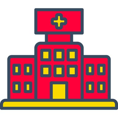 Bina. Web simgesi basit illüstrasyon